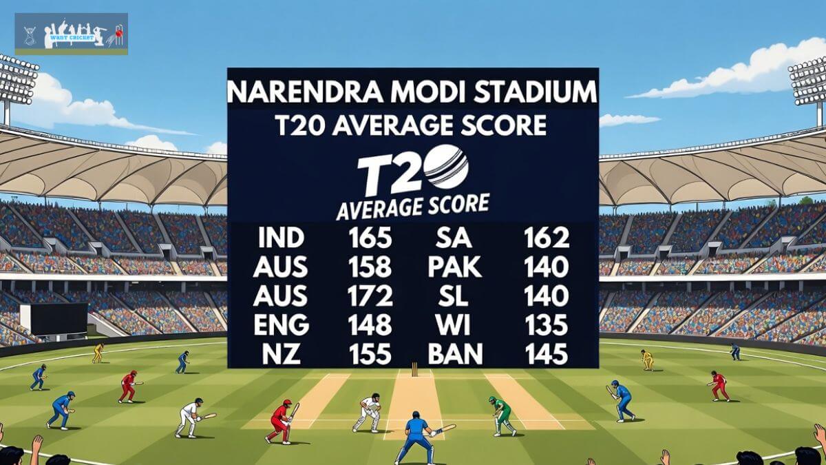 narendra modi stadium t20 average score