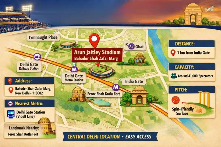 Arun Jaitley Stadium location